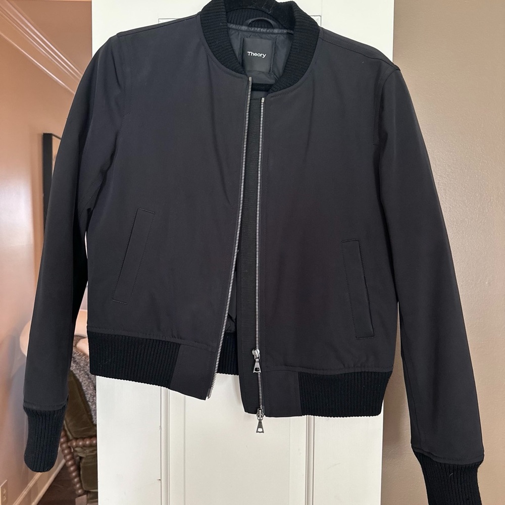 Theory Black Bomber Jacket